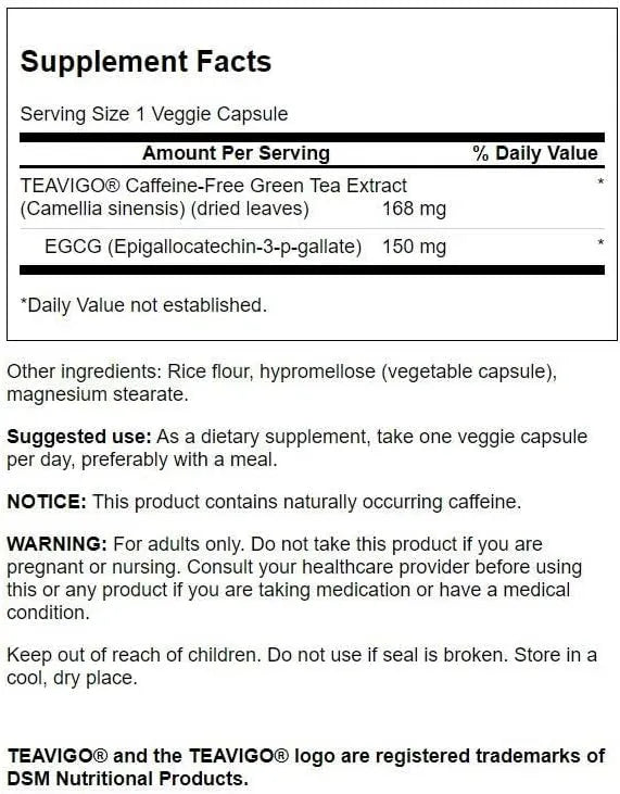 SWANSON - Swanson Teavigo Green Tea Extract 30 Capsulas - The Red Vitamin MX - Suplementos Alimenticios - {{ shop.shopifyCountryName }}