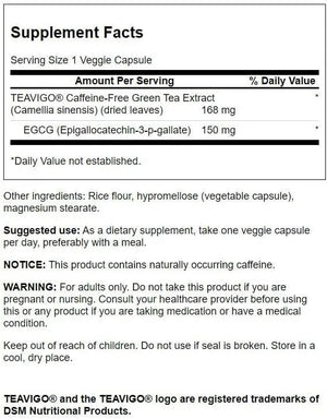 SWANSON - Swanson Teavigo Green Tea Extract 30 Capsulas - The Red Vitamin MX - Suplementos Alimenticios - {{ shop.shopifyCountryName }}