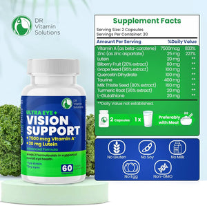 DR VITAMIN SOLUTIONS - DR Vitamin Solutions Vision Support Eye Vitamins for Macular Health 60 Capsulas - The Red Vitamin MX - Suplementos Alimenticios - {{ shop.shopifyCountryName }}