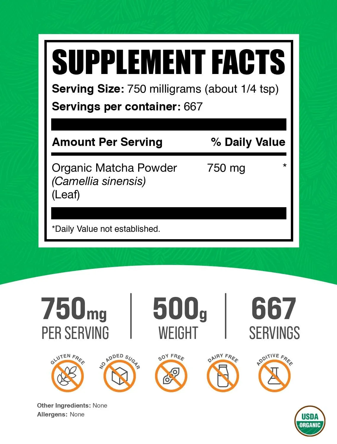 BULK SUPPLEMENTS - Bulk Supplements Organic Matcha Powder 500Gr. - The Red Vitamin MX - Suplementos Alimenticios - {{ shop.shopifyCountryName }}
