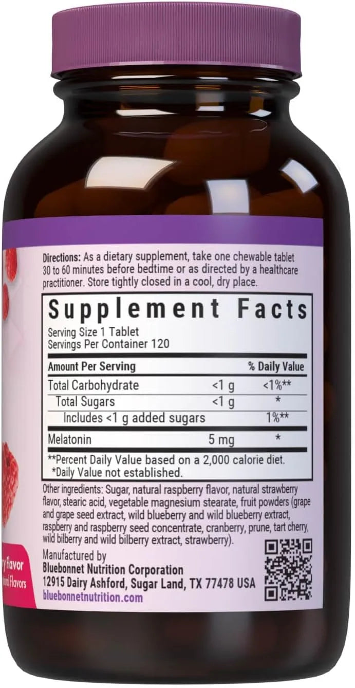 BLUEBONNET NUTRITION - Bluebonnet Nutrition EarthSweet Melatonin 5Mg. Raspberry Flavor 120 Tabletas Masticables - The Red Vitamin MX - Suplementos Alimenticios - {{ shop.shopifyCountryName }}