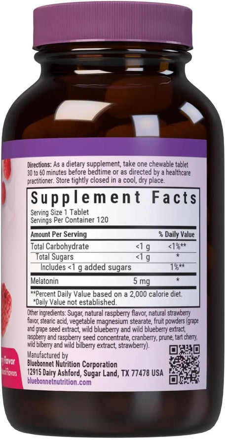 BLUEBONNET NUTRITION - Bluebonnet Nutrition EarthSweet Melatonin 5Mg. Raspberry Flavor 120 Tabletas Masticables - The Red Vitamin MX - Suplementos Alimenticios - {{ shop.shopifyCountryName }}