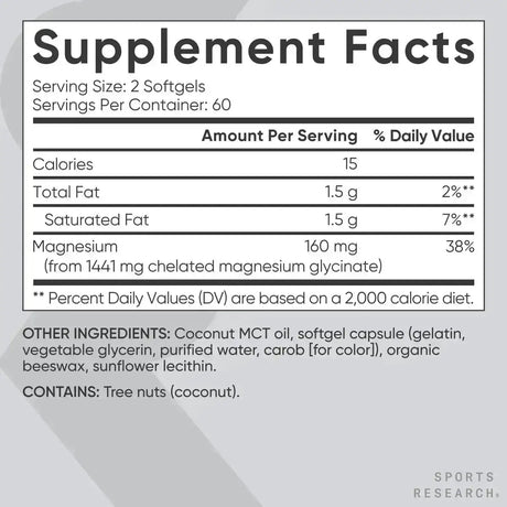 SPORTS RESEARCH - Sports Research Magnesium Glycinate 120 Capsulas - The Red Vitamin MX - Suplementos Alimenticios - {{ shop.shopifyCountryName }}