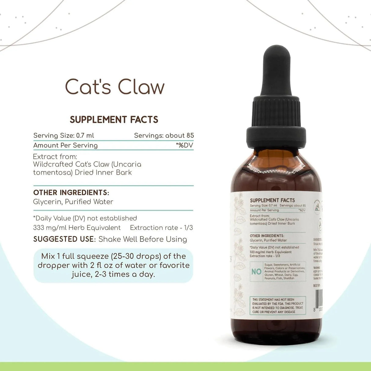 HERBERA - HerbEra Cat's Claw B60 Alcohol-Free Herbal Extract Tincture 2 Fl.Oz. - The Red Vitamin MX - Suplementos Alimenticios - {{ shop.shopifyCountryName }}