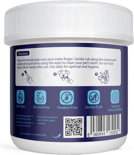 NOVEHA - NOVEHA Pets Dental Finger Wipes for Dogs & Cats Mint 50 Toallitas 2 Pack - The Red Vitamin MX - Cuidado Dental Para Perros - {{ shop.shopifyCountryName }}