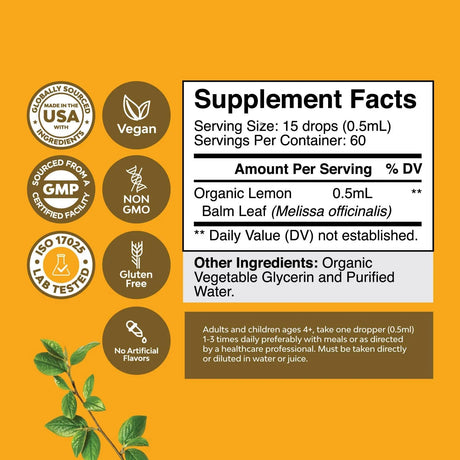 NATURES CRAFT - Natures Craft Lemon Balm Extract 30Ml. - The Red Vitamin MX - Suplementos Alimenticios - {{ shop.shopifyCountryName }}