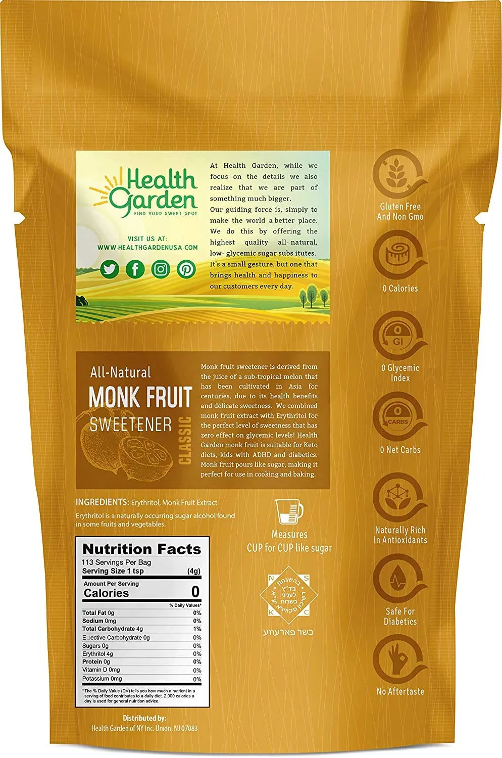 HEALTH GARDEN - Health Garden Monk Fruit Sweetener 453Gr. 2 Pack - The Red Vitamin MX - Suplementos Alimenticios - {{ shop.shopifyCountryName }}