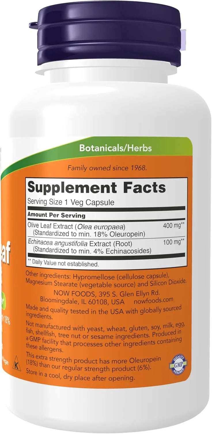 NOW SUPPLEMENTS - NOW Foods Supplements Olive Leaf Extract with Echinacea Extract 100 Capsulas - The Red Vitamin MX - Suplementos Alimenticios - {{ shop.shopifyCountryName }}