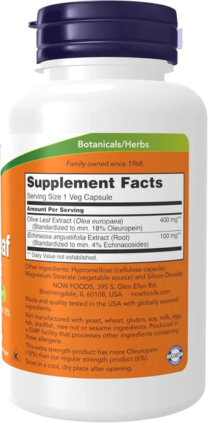 NOW SUPPLEMENTS - NOW Foods Supplements Olive Leaf Extract with Echinacea Extract 100 Capsulas - The Red Vitamin MX - Suplementos Alimenticios - {{ shop.shopifyCountryName }}