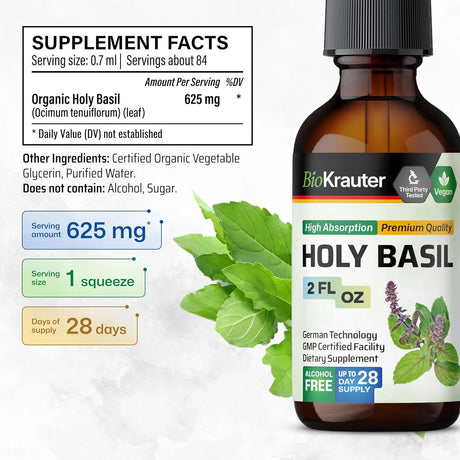 BIOKRAUTER - BIO KRAUTER Holy Basil Tincture 2 Fl.Oz. - The Red Vitamin MX - Suplementos Alimenticios - {{ shop.shopifyCountryName }}