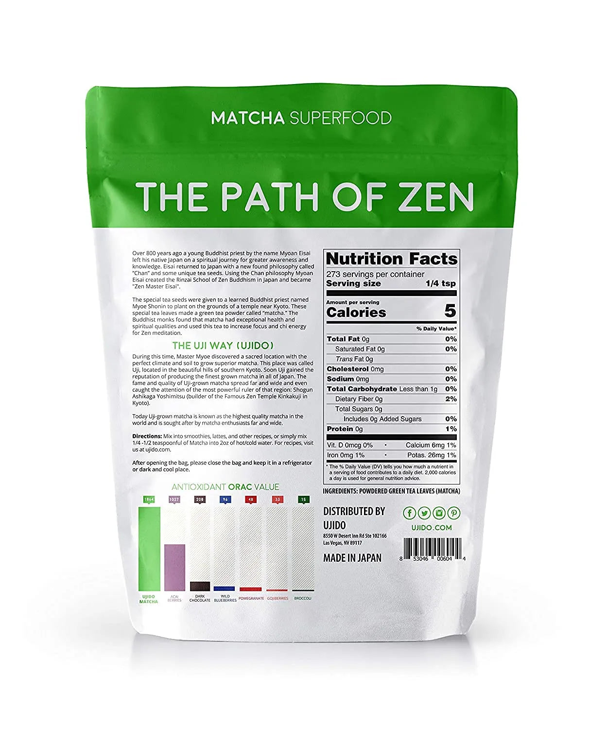 UJIDO - Ujido The Path of Zen Japanese Matcha Green Tea Powder Ceremonial Blend 12 Oz. - The Red Vitamin MX - Suplementos Alimenticios - {{ shop.shopifyCountryName }}