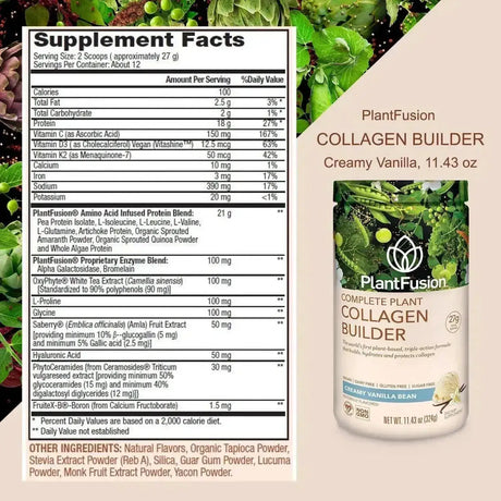 PLANTFUSION - PlantFusion Vegan Collagen Powder Vanilla 324Gr. - The Red Vitamin MX - Suplementos Alimenticios - {{ shop.shopifyCountryName }}