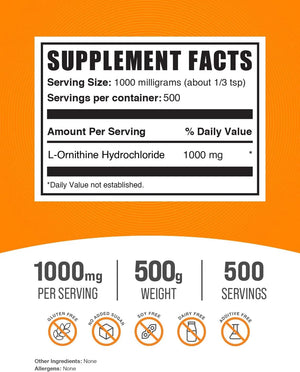 BULK SUPPLEMENTS - Bulk Supplements L-Ornithine HCl Powder 500Gr. - The Red Vitamin MX - Suplementos Alimenticios - {{ shop.shopifyCountryName }}