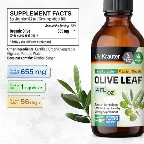 BIOKRAUTER - BIO KRAUTER Olive Leaf Extract Liquid 4 Fl.Oz. - The Red Vitamin MX - Suplementos Alimenticios - {{ shop.shopifyCountryName }}