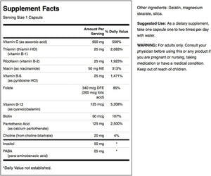 SWANSON - Swanson Vitamin B-Complex w/Vitamin C 100 Capsulas - The Red Vitamin MX - Suplementos Alimenticios - {{ shop.shopifyCountryName }}