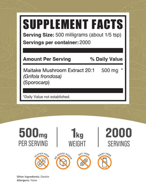 BULK SUPPLEMENTS - Bulk Supplements Maitake Mushroom Extract Powder 1 Kg. - The Red Vitamin MX - Suplementos Alimenticios - {{ shop.shopifyCountryName }}