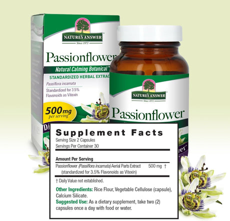 Nature's Answer Passion Flower 500Mg. 60 Capsulas