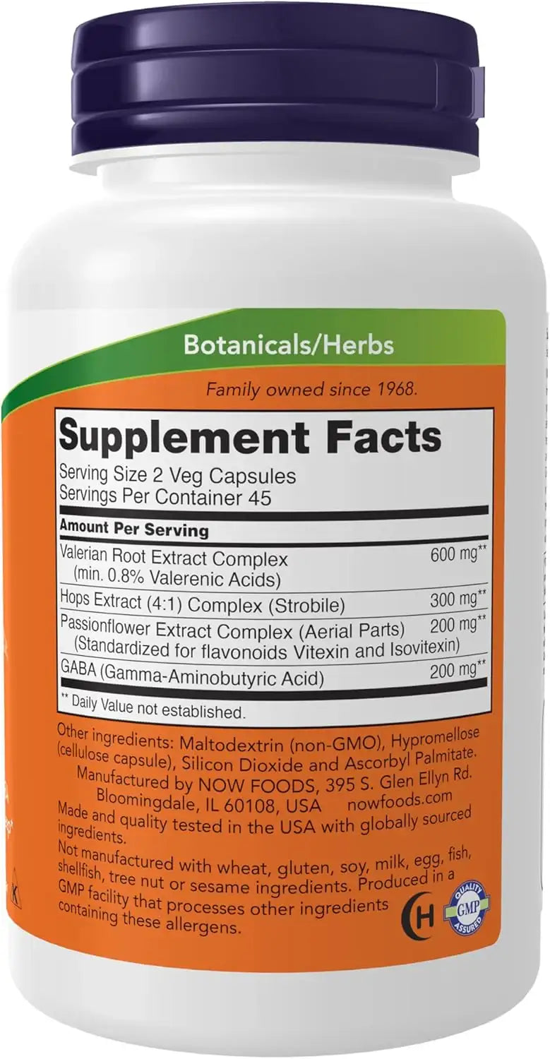 NOW SUPPLEMENTS - NOW Foods Supplements Sleep with Valerian Root Extract Plus Hops Passionflower and GABA 90 Capsulas - The Red Vitamin MX - Suplementos Alimenticios - {{ shop.shopifyCountryName }}