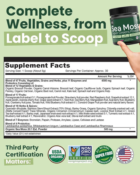 ATLANTIC NATURALS - Atlantic Naturals Organic Sea Moss Super Greens Powder Mixed Berry Flavor 150Gr. - The Red Vitamin MX - Suplementos Alimenticios - {{ shop.shopifyCountryName }}