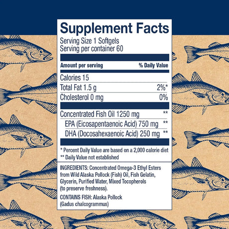 WILEY'S FINEST - Wiley's Finest Wild Alaskan Fish Oil Peak EPA 1000Mg. Omega-3s 60 Capsulas Blandas - The Red Vitamin MX - Suplementos Alimenticios - {{ shop.shopifyCountryName }}