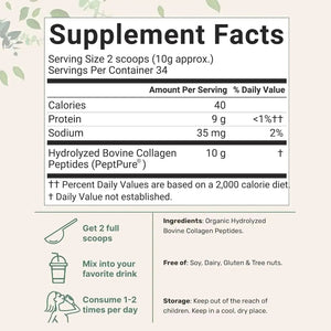 MICRO INGREDIENTS - Micro Ingredients Organic Collagen Peptides Powder 340Gr. - The Red Vitamin MX - Suplementos Alimenticios - {{ shop.shopifyCountryName }}