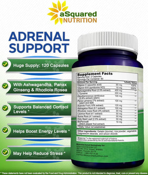 ASQUARED NUTRITION - aSquared Nutrition Adrenal Support 120 Capsulas - The Red Vitamin MX - Suplementos Alimenticios - {{ shop.shopifyCountryName }}