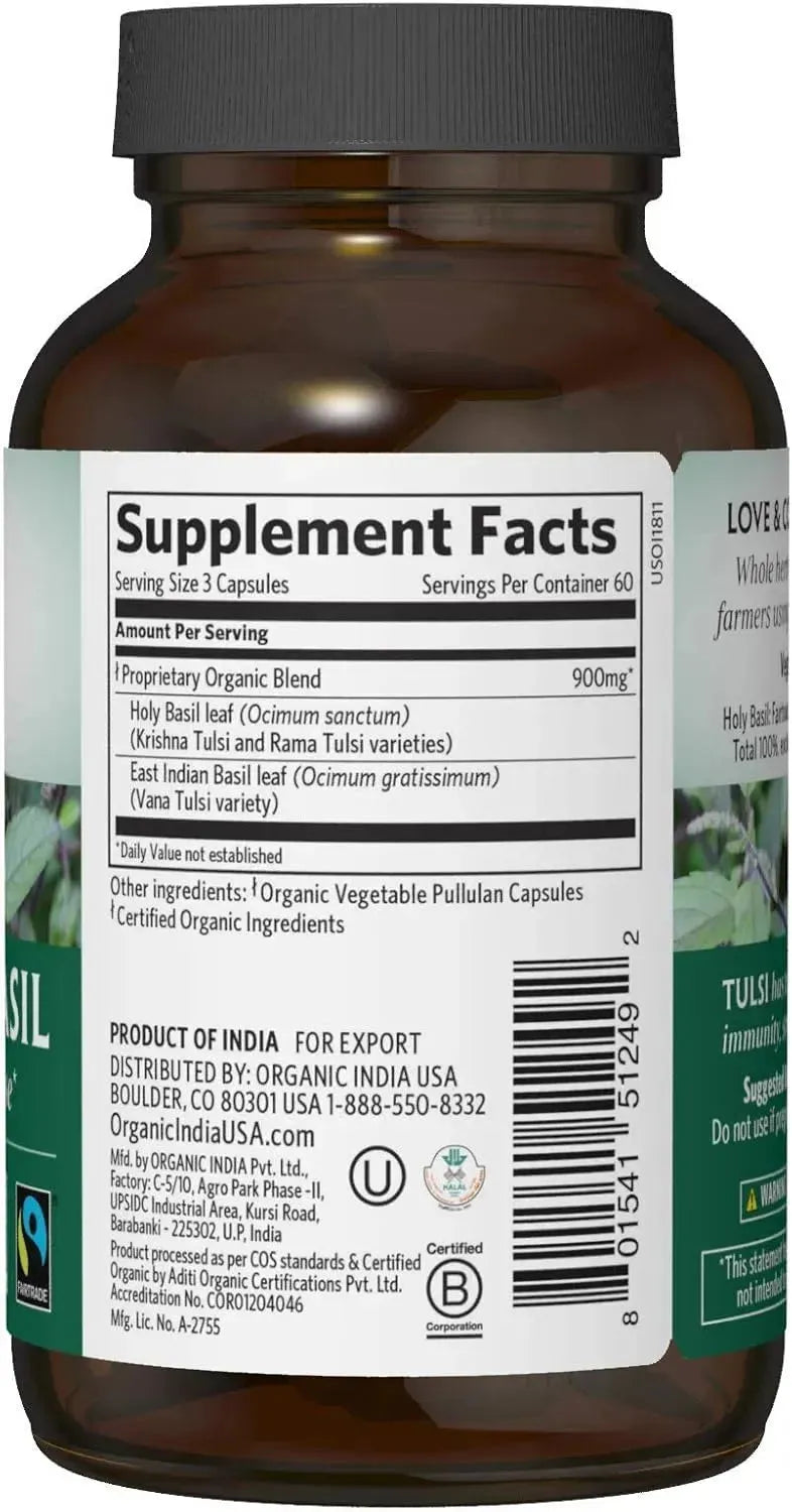 ORGANIC INDIA - ORGANIC INDIA Tulsi Holy Basil 180 Capsulas - The Red Vitamin MX - Suplementos Alimenticios - {{ shop.shopifyCountryName }}