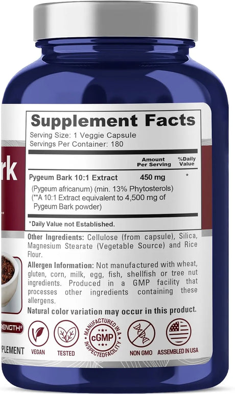 NUSAPURE - NusaPure Pygeum Bark 10:1 Extract, 450Mg. 180 Capsulas - The Red Vitamin MX - Suplementos Alimenticios - {{ shop.shopifyCountryName }}