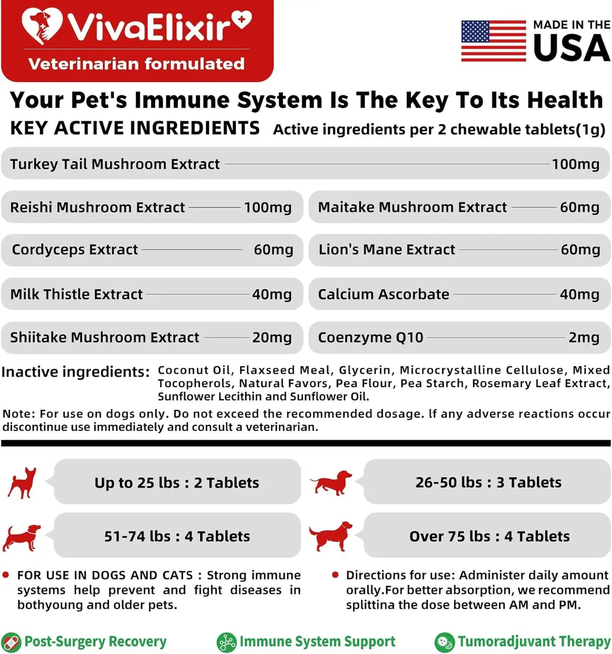 VIVAELIXIR - VivaElixir Turkey Tail Mushroom for Dogs 120 Tabletas Masticables - The Red Vitamin MX - Suplementos Herbales Para Perros - {{ shop.shopifyCountryName }}