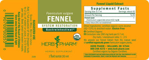 Herb Pharm Certified Organic Fennel Liquid Extract 1 Fl.Oz.