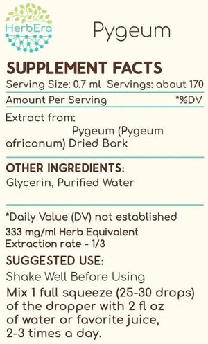 HERBERA - HerbEra Pygeum B60 Alcohol-Free Herbal Extract Tincture 4 Fl.Oz. - The Red Vitamin MX - Suplementos Alimenticios - {{ shop.shopifyCountryName }}