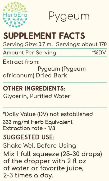 HERBERA - HerbEra Pygeum B60 Alcohol-Free Herbal Extract Tincture 4 Fl.Oz. - The Red Vitamin MX - Suplementos Alimenticios - {{ shop.shopifyCountryName }}