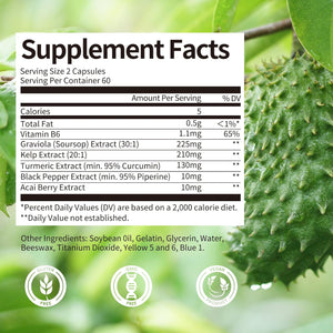 BBEEAAUU Soursop Graviola 120 Capsulas