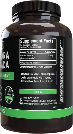 PURE ORIGINAL INGREDIENTS - Pure Original Ingredients Cascara Sagrada 365 Capsulas - The Red Vitamin MX - Suplementos Alimenticios - {{ shop.shopifyCountryName }}