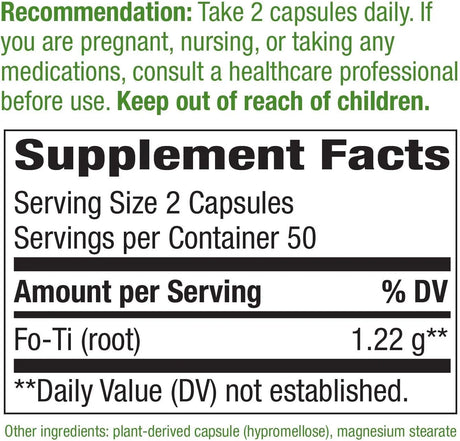 NATURE'S WAY - Nature's Way Fo-Ti Root 1220Mg. 100 Capsulas 2 Pack - The Red Vitamin MX - Suplementos Alimenticios - {{ shop.shopifyCountryName }}