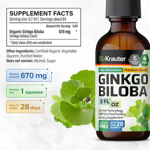 BIOKRAUTER - BIO KRAUTER Ginkgo Biloba Extract 2 Fl.Oz. - The Red Vitamin MX - Suplementos Alimenticios - {{ shop.shopifyCountryName }}