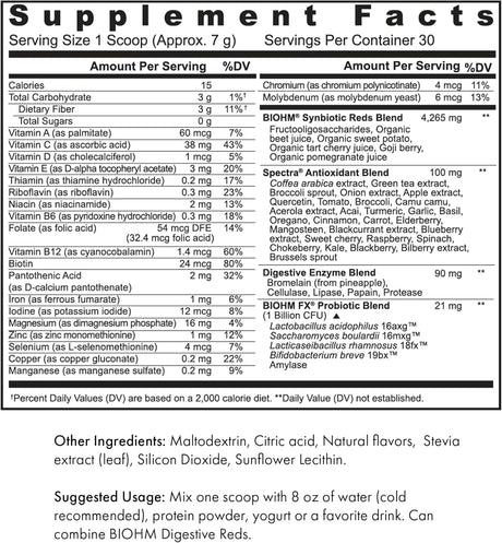 BIOHM - BIOHM Digestive Reds Powder 30 Servicios Pomegrante Punch 210Gr. - The Red Vitamin MX - Suplementos Alimenticios - {{ shop.shopifyCountryName }}