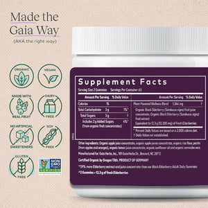 GAIA HERBS - Gaia Herbs Black Elderberry Sambucus Nigra Extra Strength Gummies 120 Gomitas - The Red Vitamin MX - Suplementos Alimenticios - {{ shop.shopifyCountryName }}