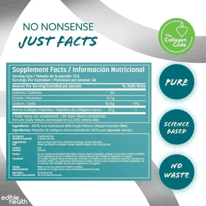 EDIBLE HEALTH - Edible Health High Protein Marine Collagen Peptides Powder 442Gr. - The Red Vitamin MX - Suplementos Alimenticios - {{ shop.shopifyCountryName }}
