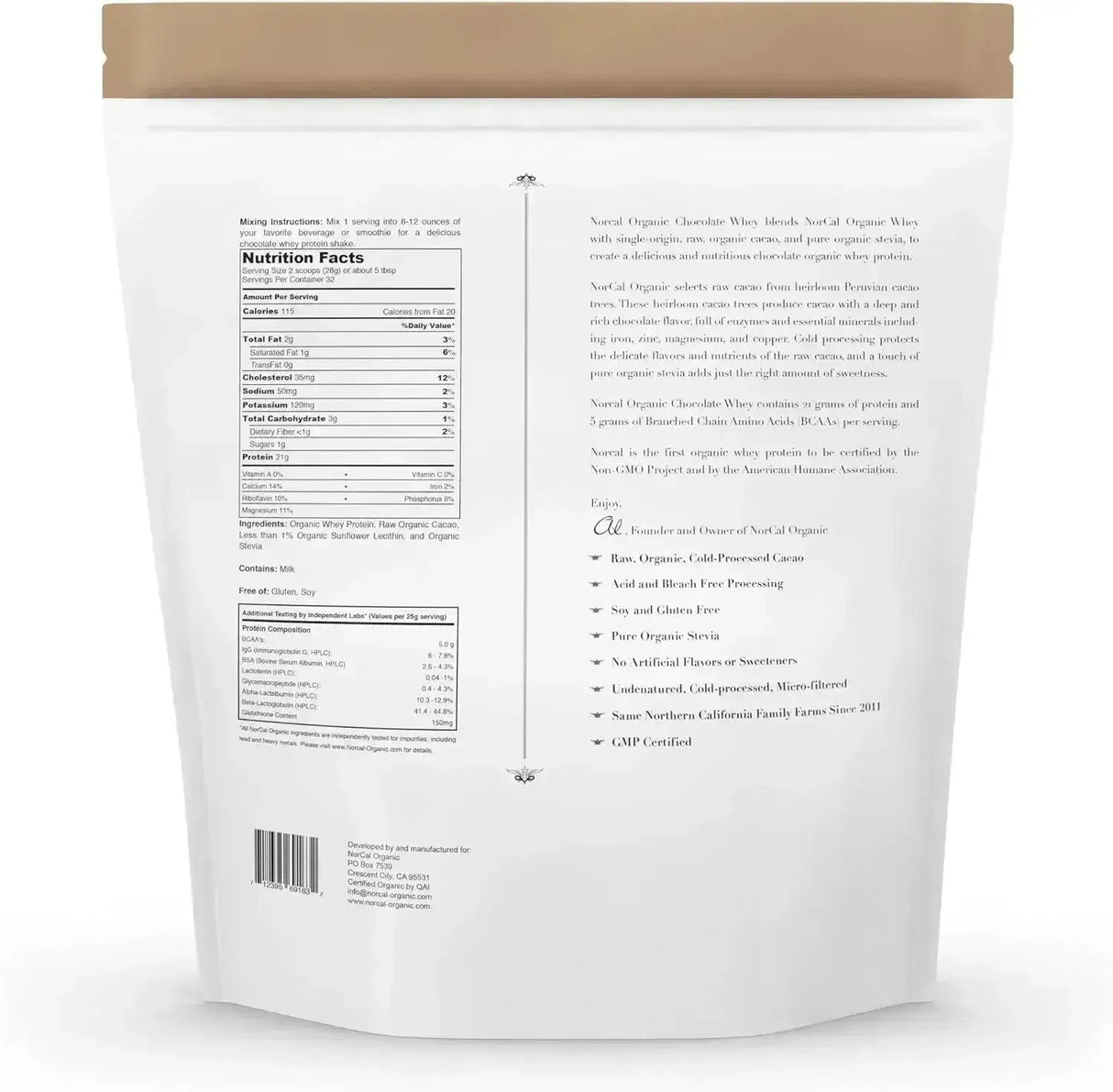 NORCAL ORGANIC - NorCal Organic Classic Whey Protein 100% Grass-Fed Chocolate 907Gr. - The Red Vitamin MX - Suplementos Alimenticios - {{ shop.shopifyCountryName }}