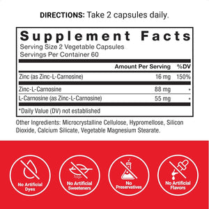 FORCE FACTOR - FORCE FACTOR Zinc L-Carnosine 120 Capsulas - The Red Vitamin MX - Suplementos Alimenticios - {{ shop.shopifyCountryName }}