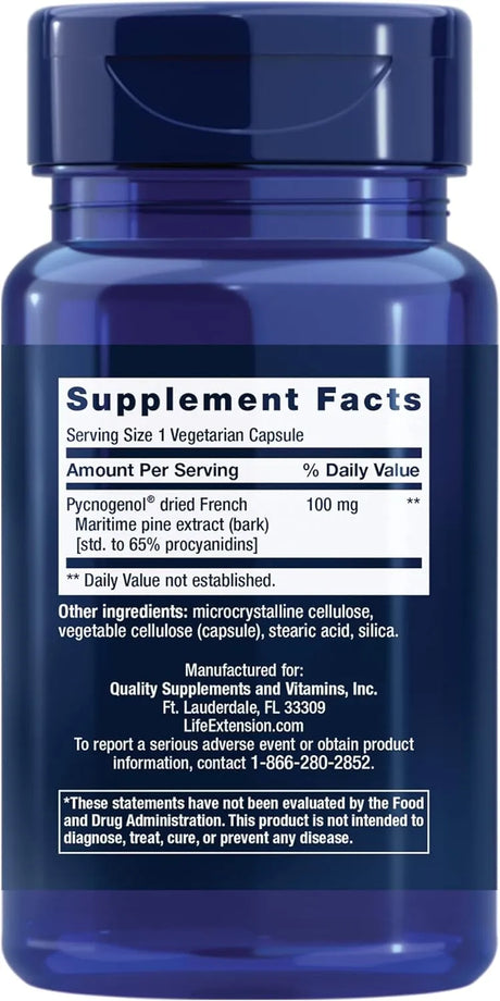 LIFE EXTENSION - Life Extension Pycnogenol French Maritime Pine Bark Extract 60 Capsulas - The Red Vitamin MX - Suplementos Alimenticios - {{ shop.shopifyCountryName }}