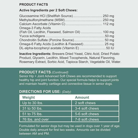 CHEW + HEAL - Chew + Heal Labs Senior Hip and Joint Chicken Flavor 120 Masticables - The Red Vitamin MX - Cuidado De Cadera Y Articulaciones Para Perros - {{ shop.shopifyCountryName }}