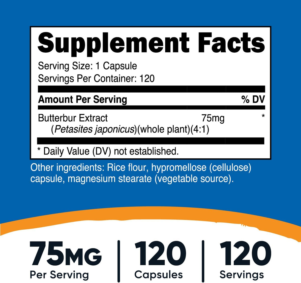 Nutricost Butterbur Extract 75Mg. 120 Capsulas