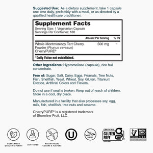 Nature’s Lab Tart Cherry 500Mg. 180 Capsulas