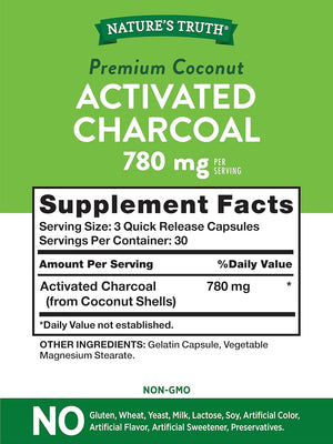 Nature's Truth Activated Charcoal 780Mg. 90 Capsulas