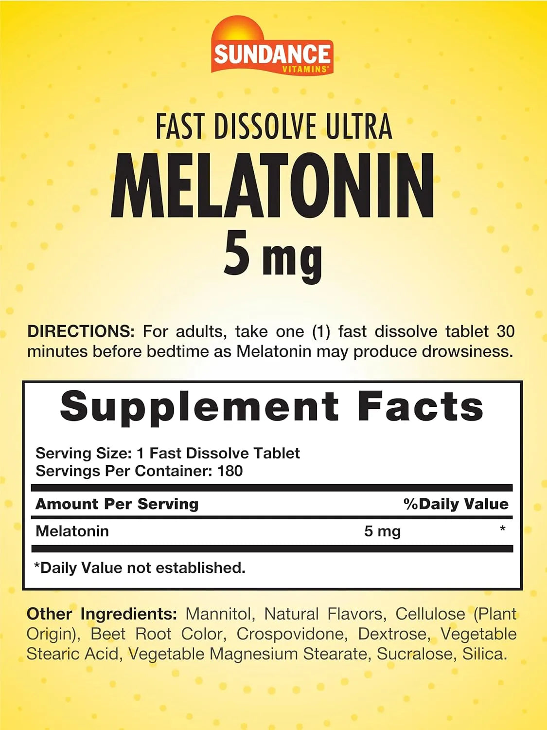 SUNDANCE - Sundance Melatonin 5Mg. 180 Tabletas - The Red Vitamin MX - Suplementos Alimenticios - {{ shop.shopifyCountryName }}