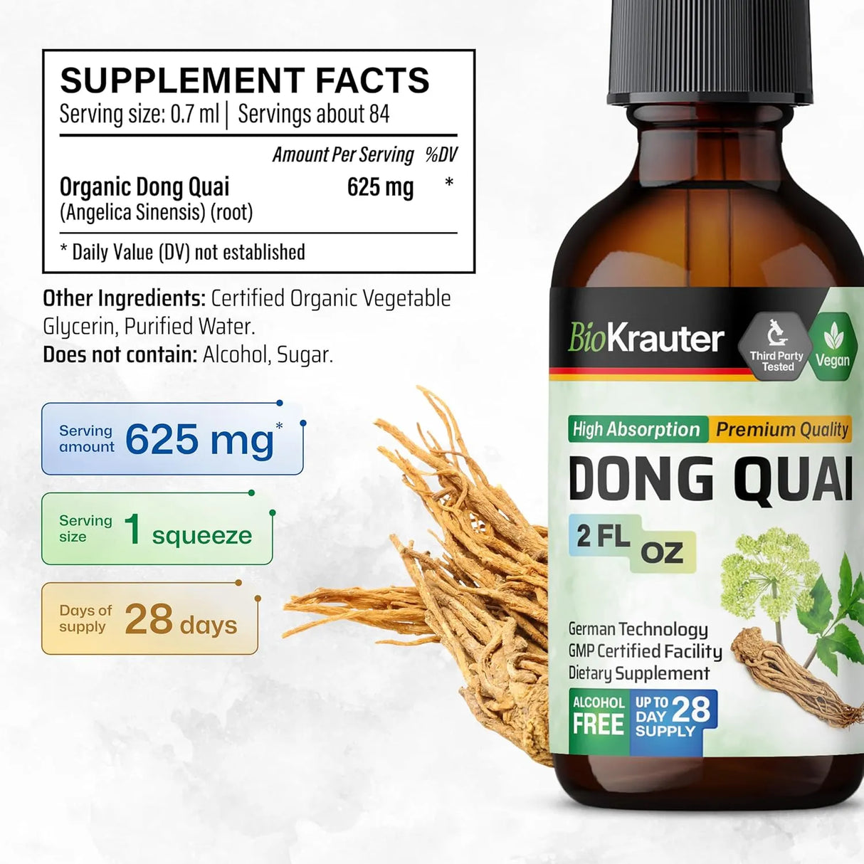 BIOKRAUTER - Bio Krauter Dong Quai Tincture 2 Fl.Oz. - The Red Vitamin MX - Suplementos Alimenticios - {{ shop.shopifyCountryName }}