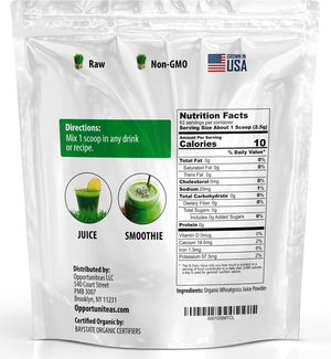 Opportuniteas Organic Raw Wheatgrass Juice Powder 128Gr.