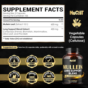 NUQIIT - NUQIIT Mullein Leaf 210 Capsulas - The Red Vitamin MX - Suplementos Alimenticios - {{ shop.shopifyCountryName }}